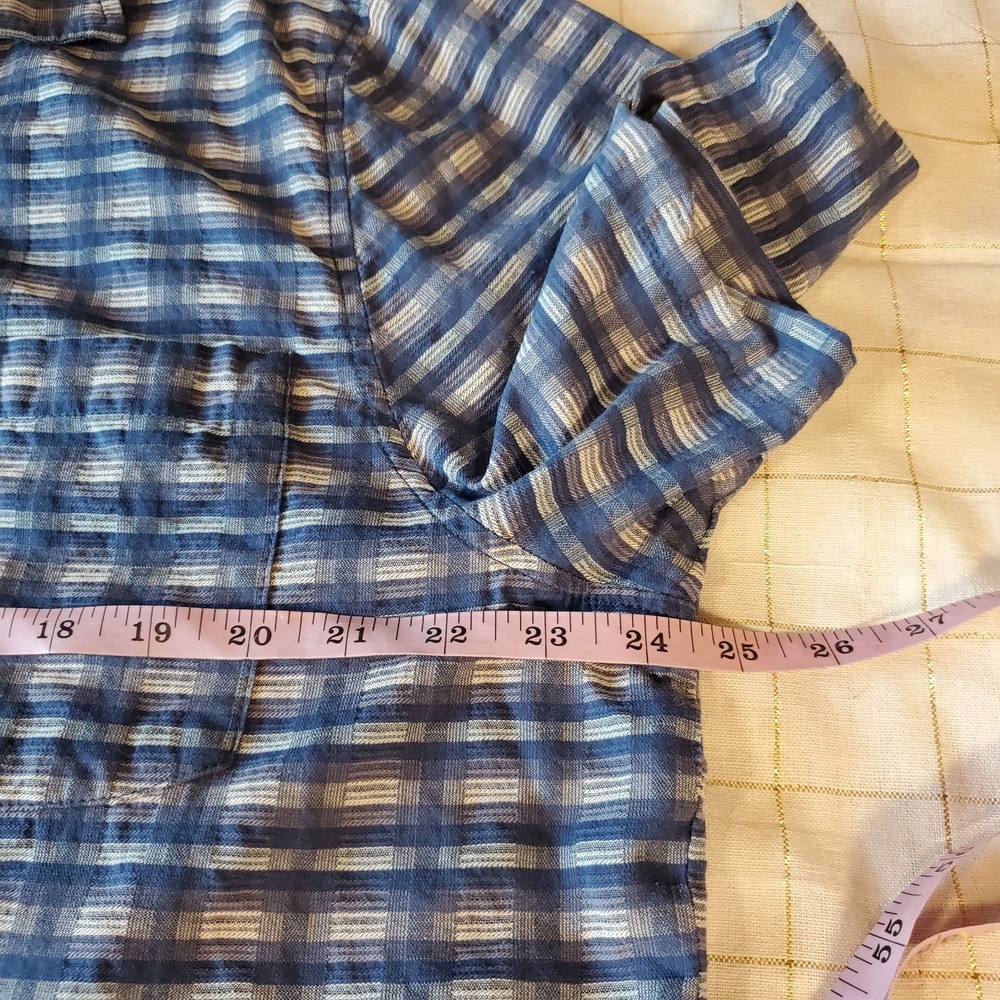 Tommy Bahama Men's Shirt Size XL Short Sleeve Button Down Silk Cotton Blend Blue - Picture 7 of 9